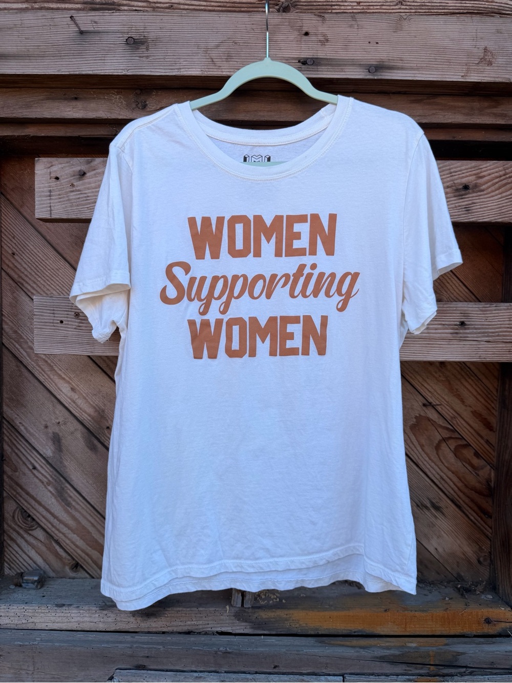 Women Supporting Women Graphic Tee - Cream with Rust Print